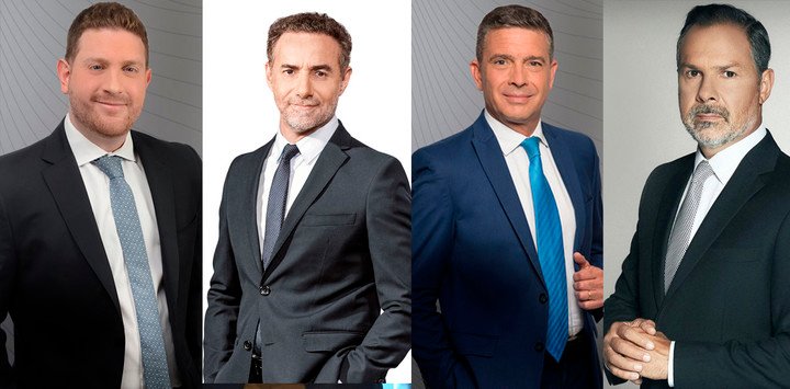 Jonatan Viale, Luis Majul, Pablo Rossi y Gustavo Sylvestre, estarán a las 20 horas, en los canales de noticias.