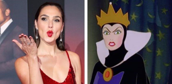 La israelí Gal Gadot y la bruja malvada de la versión de 1937.