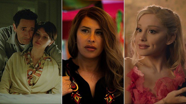 Según fueron pasando los días, los favoritismos fueron mutando. En la foto, "El brutalista", "Emilia Pérez" y "Wicked", que el año pasado parecía como seria candidata.