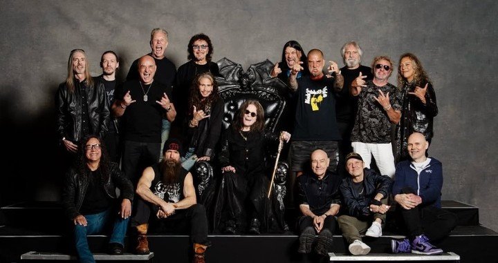 El elenco completo de los músicos en la despedida de Black Sabbath. Foto IG