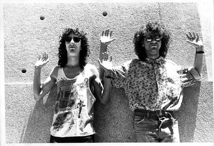 Richard Coleman junto a Fito Páez a mediados de los años '80.