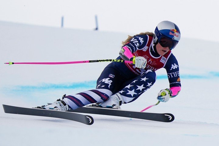 La atleta estadounidense de 41 años, Lindsey Vonn. Foto: AP Photo/Pier Marco Tacca