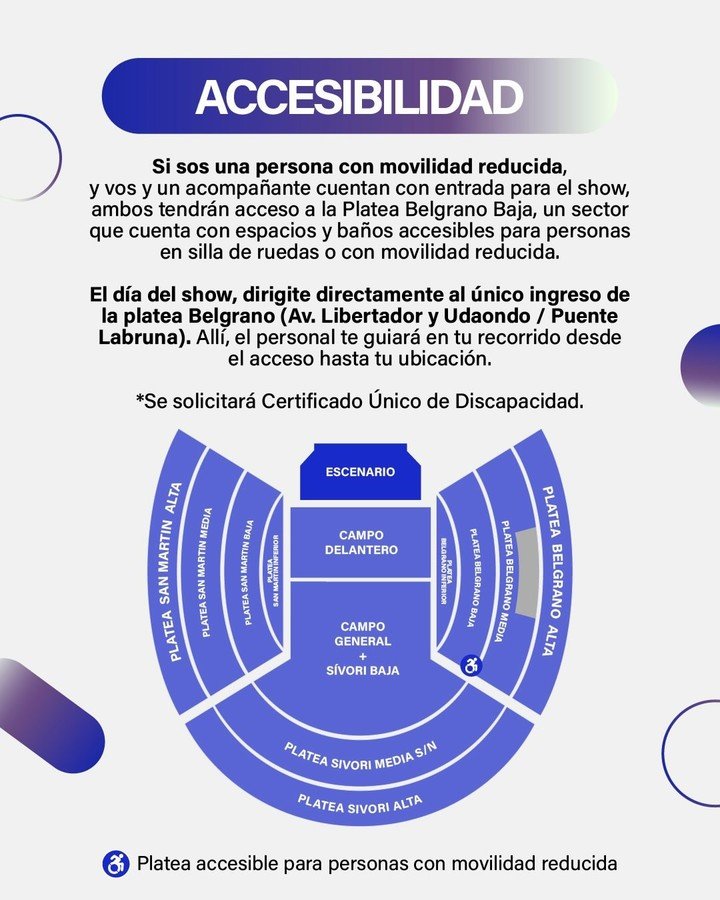 Accesibilidad show de AC/DC en River.