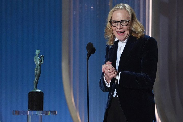 Amy Madigan, la tía Gladys en "La hora de la desaparición". Hizo la "corrida" de los chicos en el filme rumbo al escenario. Foto AP