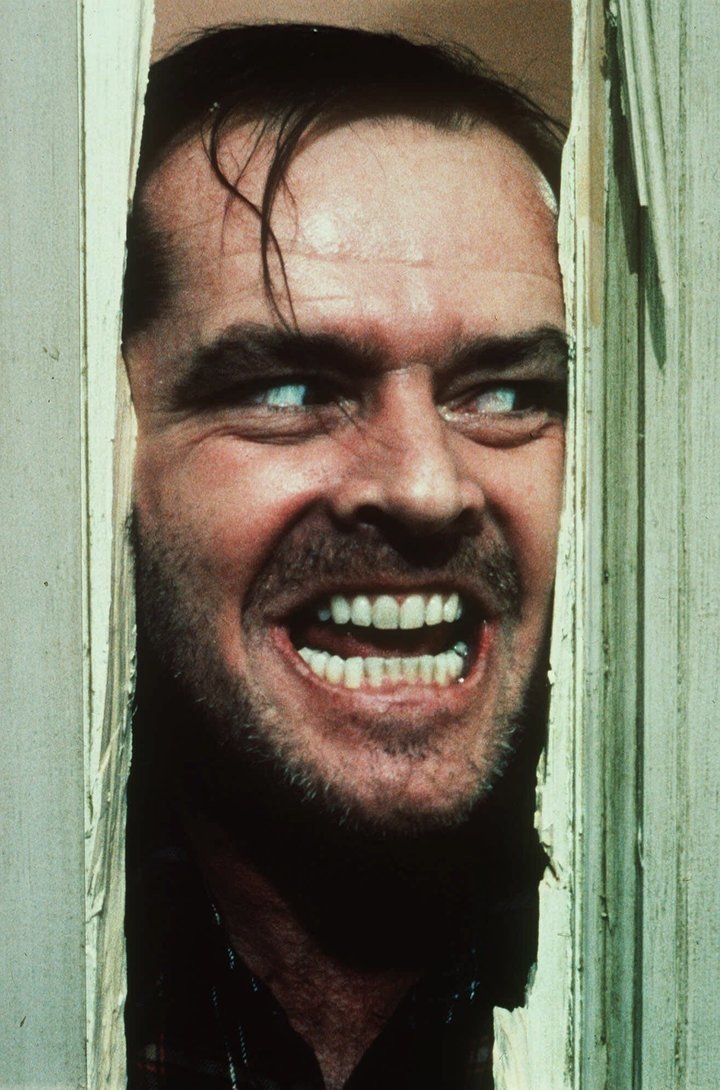 Jack Nicholson en "El resplandor", cumbre del terror psicológico de Stanley Kubrick. Fotos Archivo Clarín 