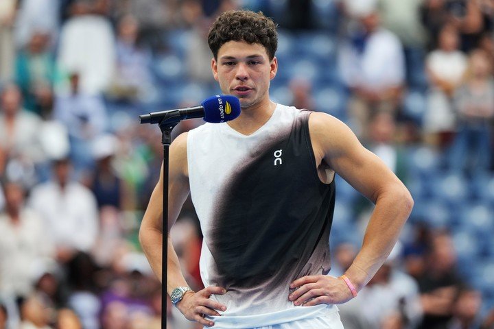 Ben Shelton no pudo romper con la sequía norteamericana en su propio torneo. Foto: AP Photo/Kirsty Wigglesworth.