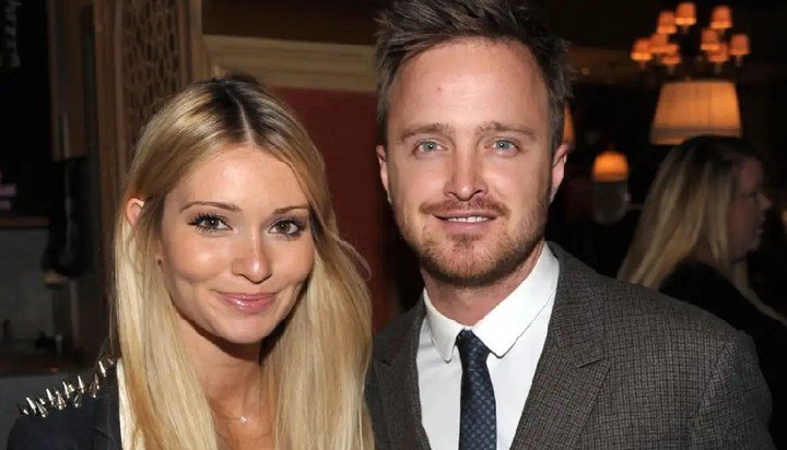 Aaron Paul junto a su esposa Lauren Parsekian. Foto: AP/ Shutterstock
