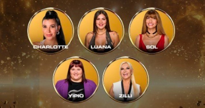 Placa abierta hasta el lunes: Charlotte, Luana, Sol, Yipio y Sol. los fandom juegan desde afuera.