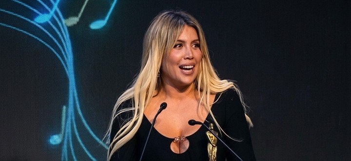 Wanda Nara fue galardonada en los Martin Fierro de Musica 2026. | Foto: El Nueve